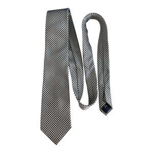 Paul Fredrick 100% Silk Men’s Necktie – Black & White Houndstooth